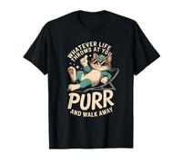 Cita Divertida de Chill Cat Purr: lo Que Sea Que te depare Camiseta