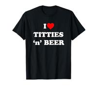 Cita Divertida de Fiesta con Texto en inglés I Love T's and Beer Camiseta