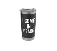 Cita divertida de humor «Vengo en paz, soy paz» Vaso térmico de acero inoxidable de doble pared