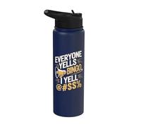 Cita divertida de jugador de bingo - Todos gritan bingo Stainless Steel Insulated Water Bottle