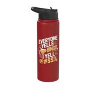 Cita divertida de jugador de bingo - Todos gritan bingo Stainless Steel Insulated Water Bottle