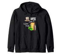 Cita Divertida de la Vida de Coffee Until Is Wine Time Sudadera con Capucha