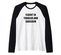 Cita Divertida de mamá, papá y Padres para niños pequeños con fluidez y Sarcasmo Camiseta Manga Raglan