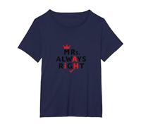 Cita Divertida de Matrimonio de Wifey Mrs. Always Right Camiseta, Mujer Tallas Grandes, Azul Marino, 6XL Grande