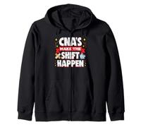 Cita divertida de motivación de enfermería CNAs Make The Shift Happen Sudadera con Capucha