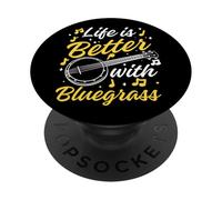 Cita Divertida de música de Banjo para Amantes de la música Bluegrass PopSockets PopGrip Adhesivo