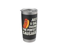 Cita divertida de perrito caliente Solo una chica salchicha barbacoa risas humor Vaso térmico de acero inoxidable de doble pared