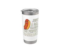 Cita divertida de perrito caliente Solo una chica salchicha barbacoa risas humor Vaso térmico de acero inoxidable de doble pared