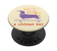 Cita Divertida de Perro Patinando Tras un Largo Día PopSockets PopGrip Adhesivo