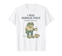 Cita Divertida de Rana: «FUI Normal una Vez Que tomé café por la mañana» Camiseta