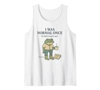 Cita Divertida de Rana: «FUI Normal una Vez Que tomé café por la mañana» Camiseta sin Mangas