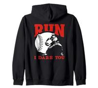 Cita Divertida de Run I Dare You Baseball Catcher Sudadera con Capucha