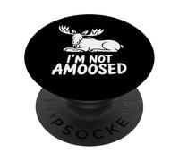 Cita Divertida de Sarcasmo de Alce I'm Not Amoosed PopSockets PopGrip Adhesivo