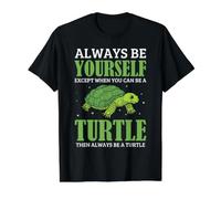 Cita Divertida de Tortuga Marina Siempre sé tú Mismo Camiseta gráfica económica, Hombre, Negro, L