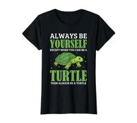 Cita Divertida de Tortuga Marina Siempre sé tú Mismo Camiseta gráfica económica, Mujer, Negro, L