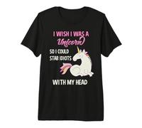 Cita Divertida de Unicornio «Ojalá Fuera un Unicornio» Camiseta Premium