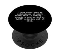 Cita Divertida del ayuno de la pérdida de Peso del metabolismo, Dieta Divertida PopSockets PopGrip Adhesivo