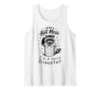 Cita divertida I'm Not A Hot Mess I'm A Spicy Disaster Raccoon Camiseta sin Mangas