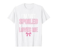 Cita Divertida I'm Not Spoiled My Husband Just Loves Me Camiseta gráfica económica, Hombre, Blanco, S