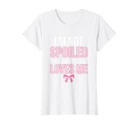 Cita Divertida I'm Not Spoiled My Husband Just Loves Me Camiseta gráfica económica, Mujer, Blanco, L