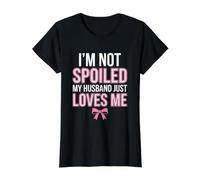 Cita Divertida I'm Not Spoiled My Husband Just Loves Me Camiseta gráfica económica, Mujer, Negro, XL