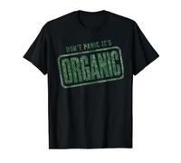 Cita Divertida para Amantes de la Comida Don't Panic It's Organic Camiseta gráfica económica, Hombre, Negro, L