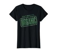 Cita Divertida para Amantes de la Comida Don't Panic It's Organic Camiseta gráfica económica, Mujer, Negro, M