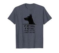 Cita Divertida para Amantes de Las Mascotas Si a mi Perro no le Gustas Camiseta, Hombre, Azul Jaspeado, XXL