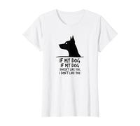 Cita Divertida para Amantes de Las Mascotas Si a mi Perro no le Gustas Camiseta, Mujer, Blanco, 3XL