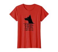Cita Divertida para Amantes de Las Mascotas Si a mi Perro no le Gustas Camiseta, Mujer, Rojo, M