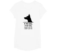 Cita Divertida para Amantes de Las Mascotas Si a mi Perro no le Gustas Camiseta, Niñas, Blanco, Mediano