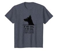 Cita Divertida para Amantes de Las Mascotas Si a mi Perro no le Gustas Camiseta, Niños, Azul Jaspeado, 6 años