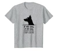 Cita Divertida para Amantes de Las Mascotas Si a mi Perro no le Gustas Camiseta, Niños, Gris Jaspeado, 3 años