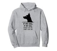Cita Divertida para Amantes de Las Mascotas Si a mi Perro no le Gustas Sudadera con Capucha, Unisex para Adultos, Gris Jaspeado, L