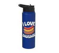 Cita divertida para asar a la parrilla I Love Sausage Stainless Steel Insulated Water Bottle