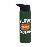 Cita divertida para asar a la parrilla I Love Sausage Stainless Steel Insulated Water Bottle