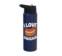 Cita divertida para asar a la parrilla I Love Sausage Stainless Steel Insulated Water Bottle