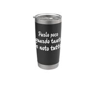 Cita divertida Parlo poco guardo tanto e noto tutto Vaso térmico de acero inoxidable de doble pared