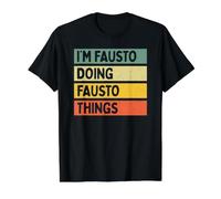 Cita Divertida Personalizada I'm Fausto Doing Fausto Things Camiseta gráfica económica, Hombre, Negro, L