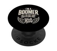Cita divertida que dice que soy un boomer no quiero sentimientos heridos PopSockets PopGrip Adhesivo
