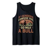 Cita divertida si los géneros confunden que vas a leche un toro Vintage Camiseta sin Mangas