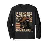 Cita Divertida si los géneros confunden Que Vas a Leche un Toro Vintage Manga Larga