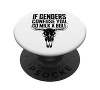 Cita divertida si los géneros confunden que vas a leche un toro Vintage PopSockets PopGrip Adhesivo