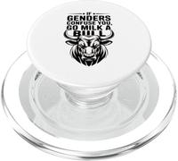 Cita divertida si los géneros confunden que vas a leche un toro Vintage PopSockets PopGrip para MagSafe