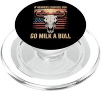 Cita divertida si los géneros confunden que vas a leche un toro Vintage PopSockets PopGrip para MagSafe