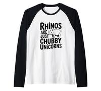 Cita Divertida sobre Animales rinocerontes Que no Son más Que Unicornios regordetes Camiseta Manga Raglan