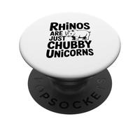Cita Divertida sobre Animales rinocerontes Que no Son más Que Unicornios regordetes PopSockets PopGrip Adhesivo