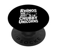 Cita Divertida sobre Animales rinocerontes Que no Son más Que Unicornios regordetes PopSockets PopGrip Adhesivo