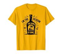 Cita Divertida sobre Beber «Yo Soy la razón por la Que se acabó el Ron» Camiseta, Hombre, Dorado Brillante, L