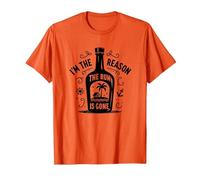 Cita Divertida sobre Beber «Yo Soy la razón por la Que se acabó el Ron» Camiseta, Hombre, Naranja, 3XL